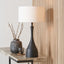Llora Matt Black Metal Curved Table Lamp Base.