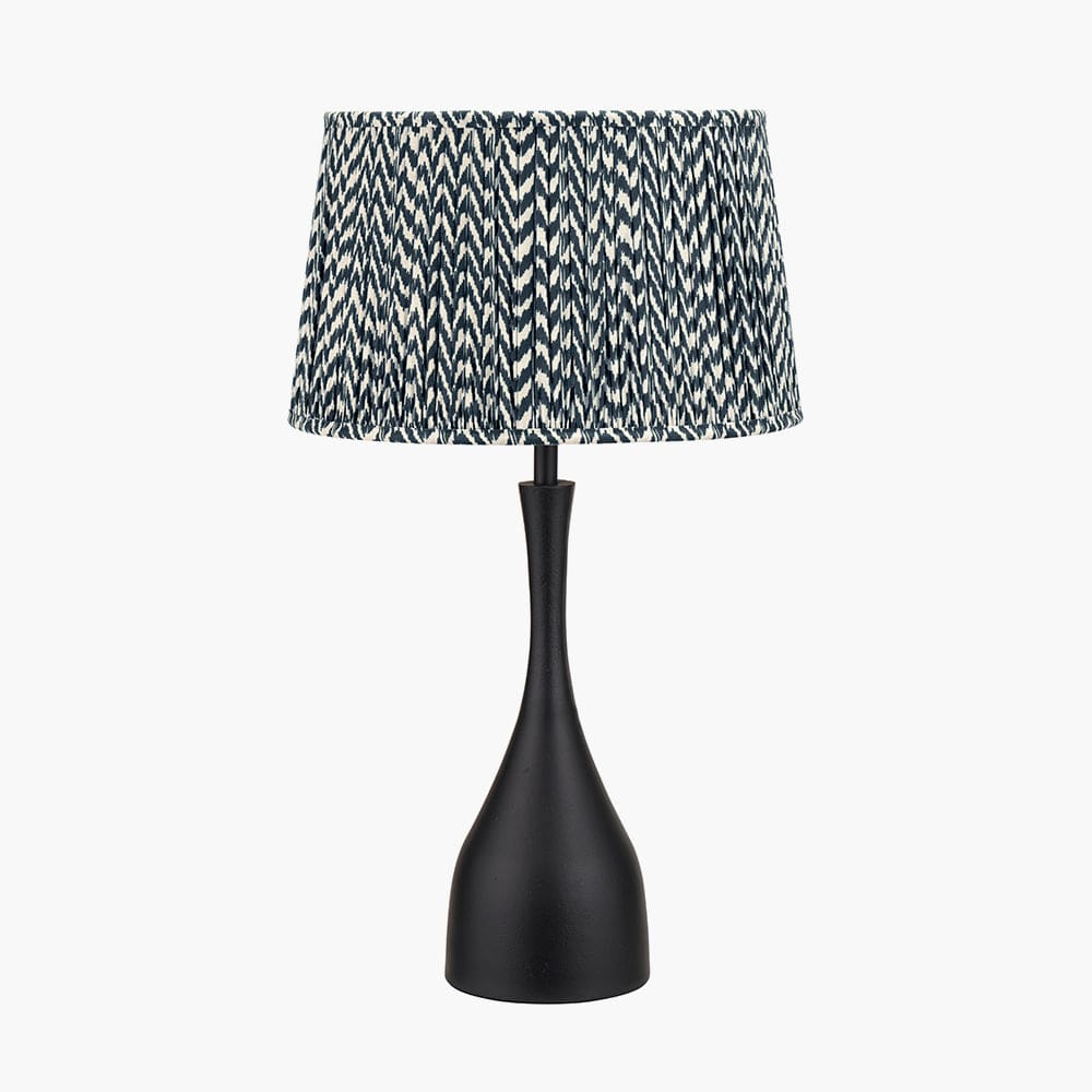 Llora Matt Black Metal Curved Table Lamp Base.