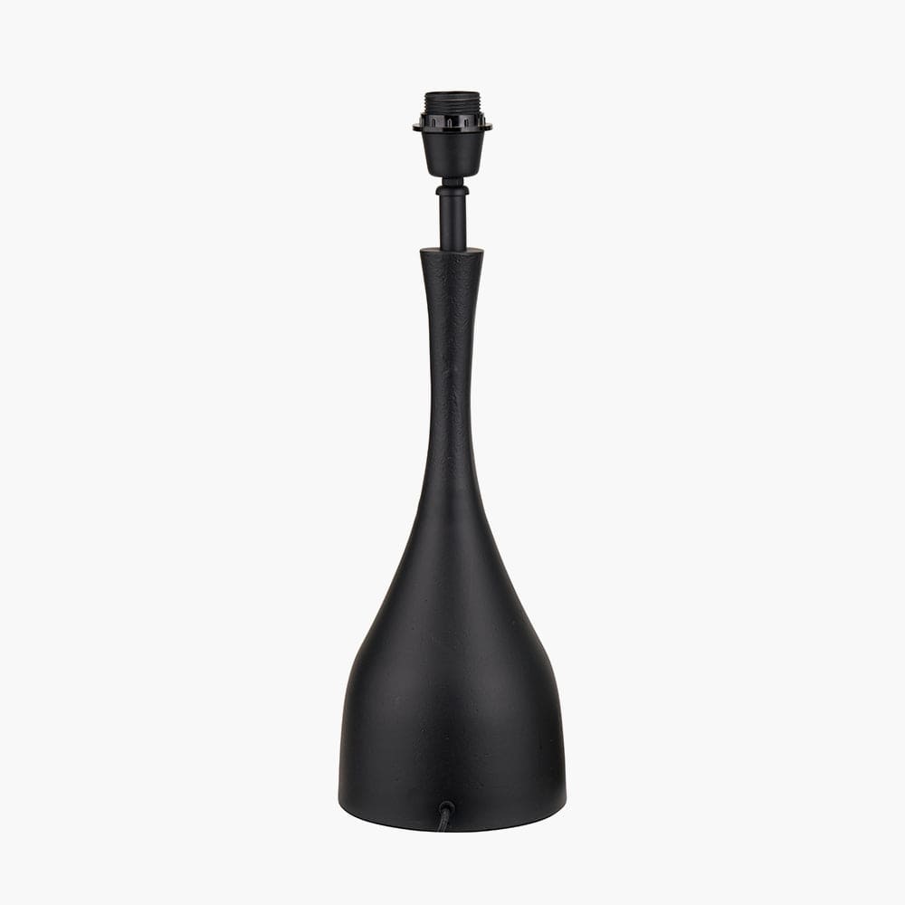 Llora Matt Black Metal Curved Table Lamp Base.