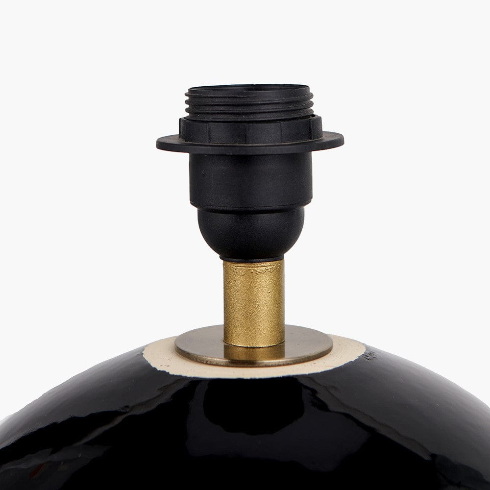 Lotta Black and Natural Stoneware Table Lamp Base.