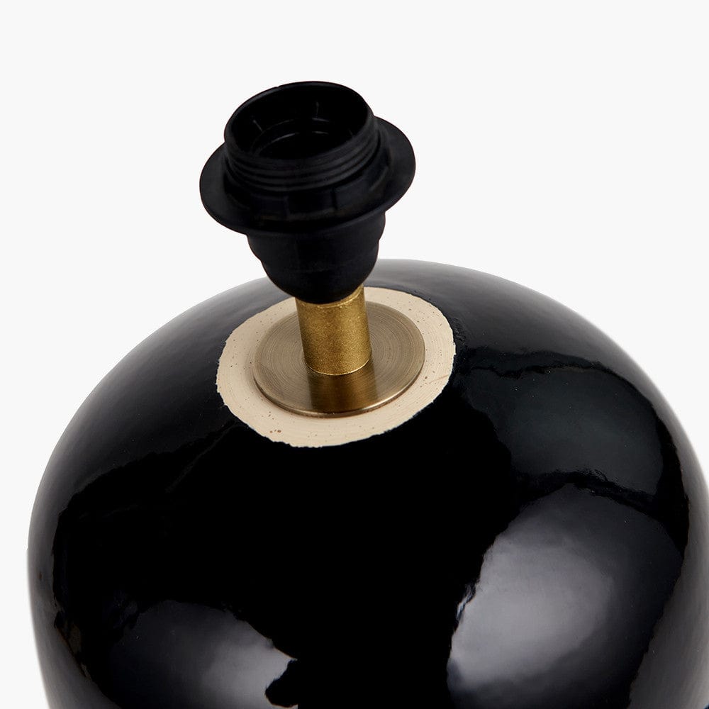 Lotta Black and Natural Stoneware Table Lamp Base.