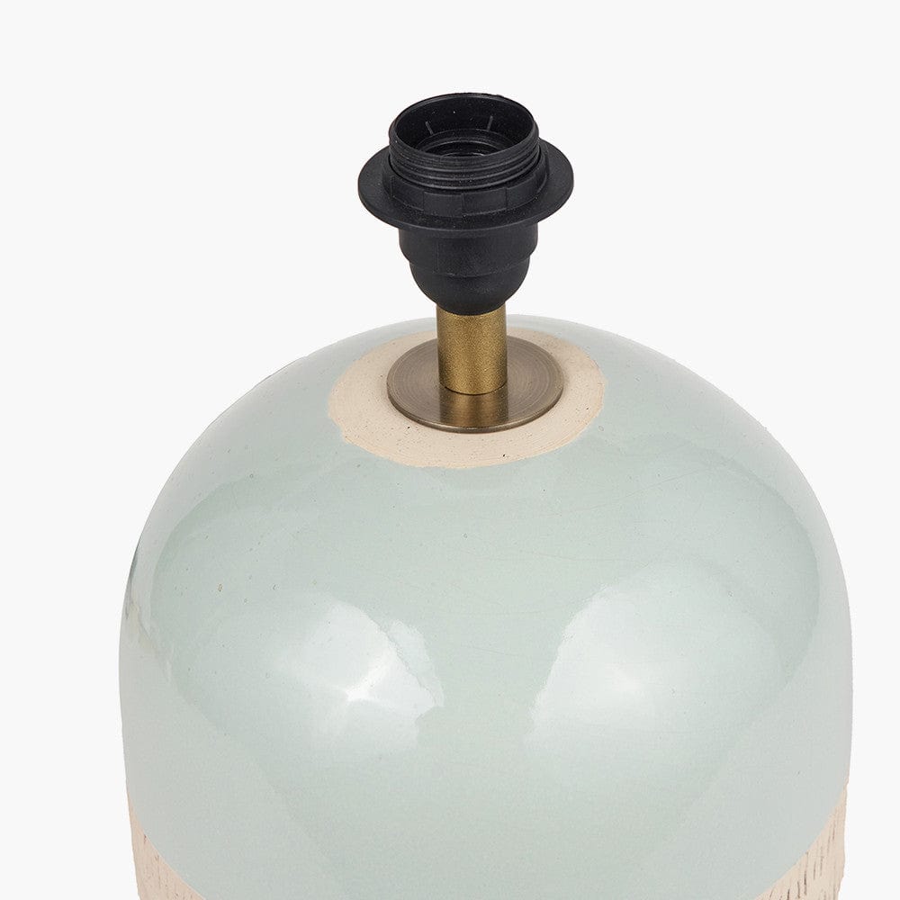 Lotta Duck Egg and Natural Stoneware Table Lamp Base.