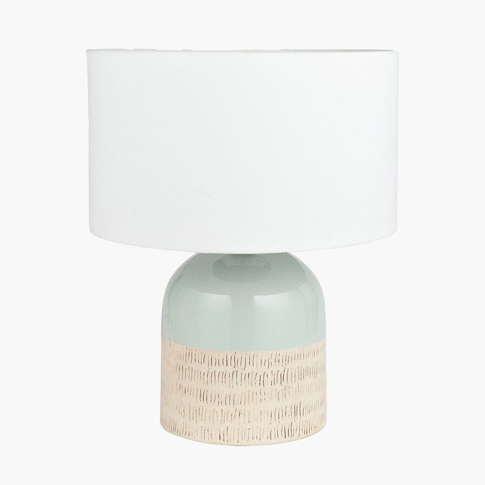 Lotta Duck Egg and Natural Stoneware Table Lamp Base.