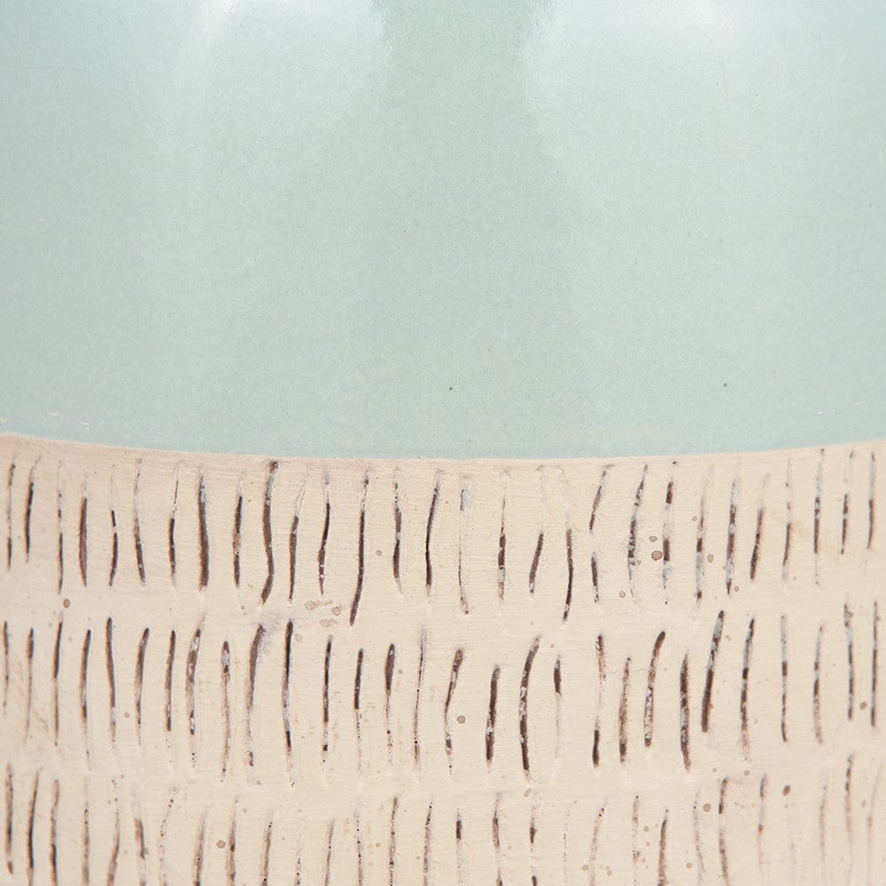 Lotta Duck Egg and Natural Stoneware Table Lamp Base.