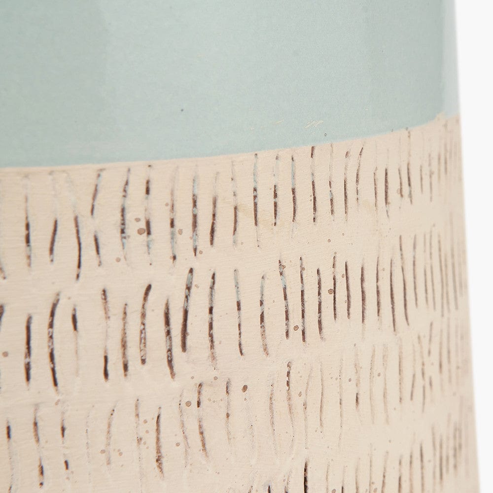 Lotta Duck Egg and Natural Stoneware Table Lamp Base.