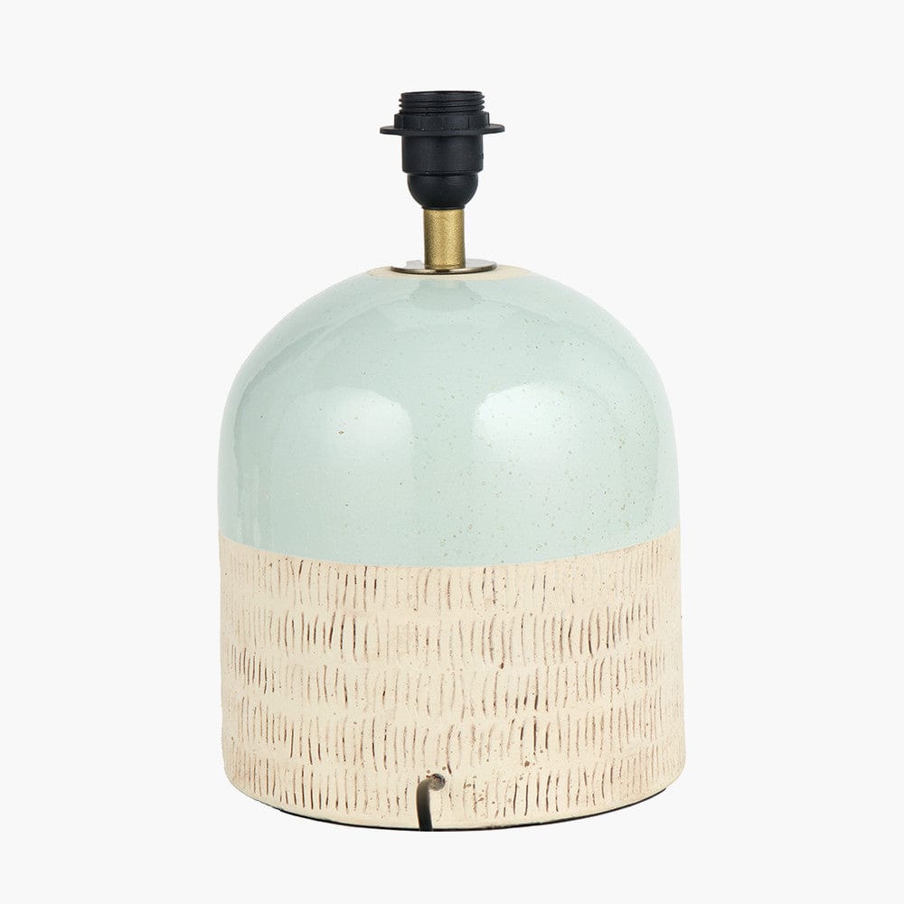 Lotta Duck Egg and Natural Stoneware Table Lamp Base.