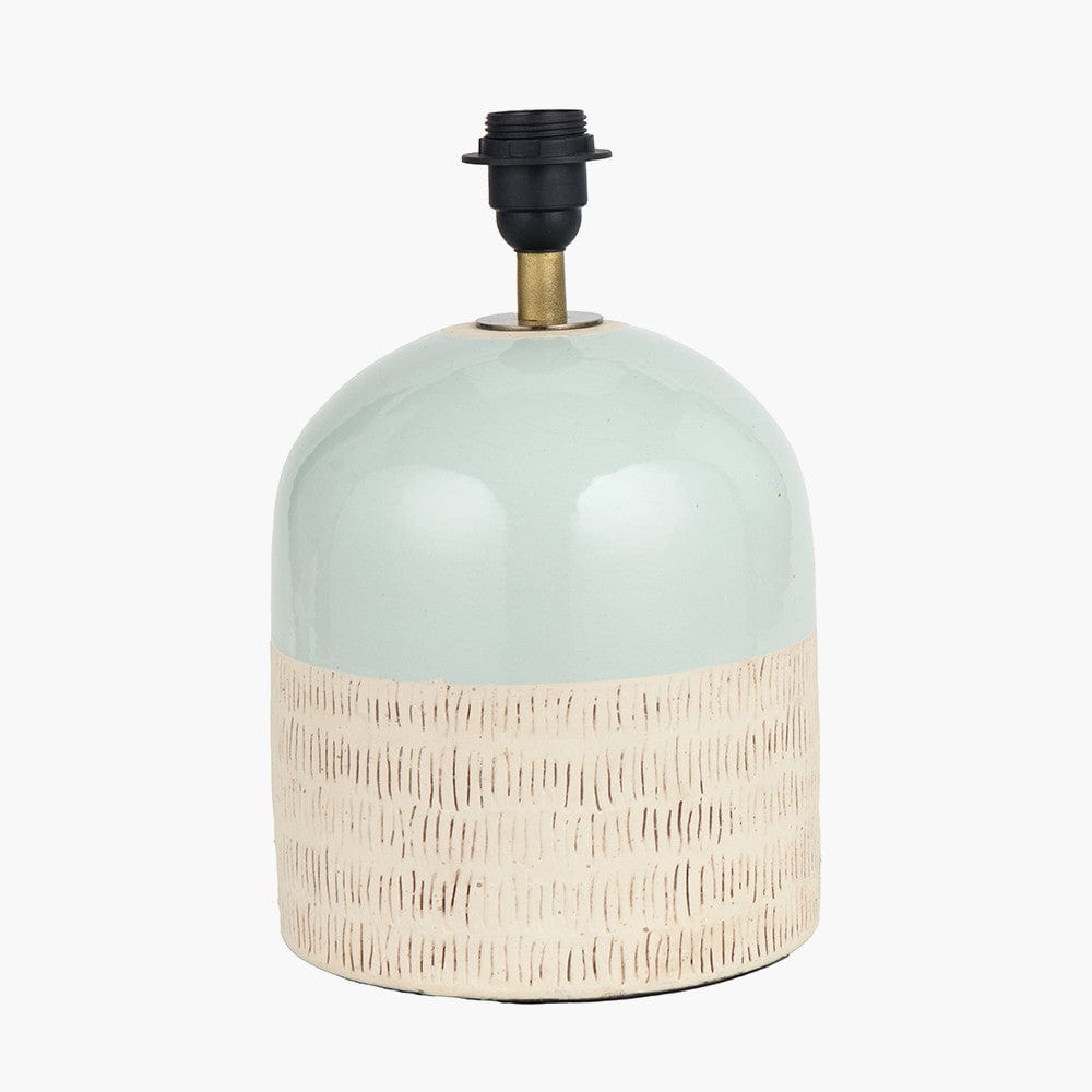 Lotta Duck Egg and Natural Stoneware Table Lamp Base.