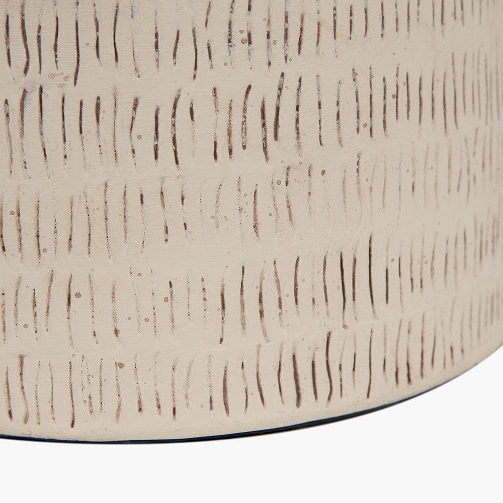 Lotta Duck Egg and Natural Stoneware Table Lamp Base with Lino 35cm White Self Lined Linen Cylinder Lampshade.