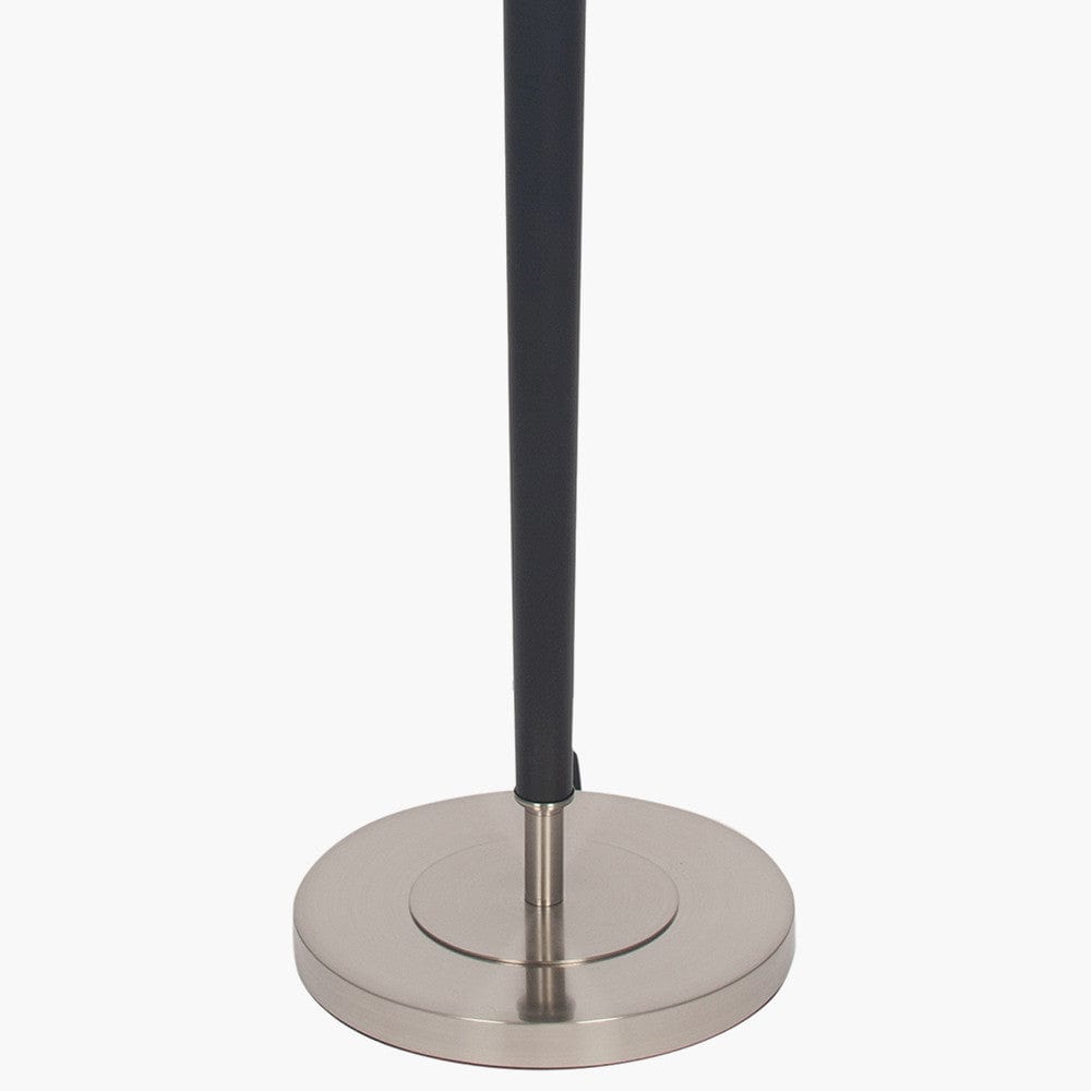Lowry Brushed Silver and Matt Black Metal Floor Lamp.
