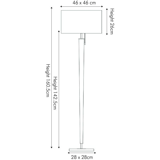 Lowry Brushed Silver and Matt Black Metal Floor Lamp.