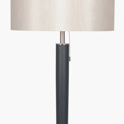 Pacific Lifestyle Lighting Lowry Brushed Silver and Matt Black Metal Floor Lamp House of Isabella UK