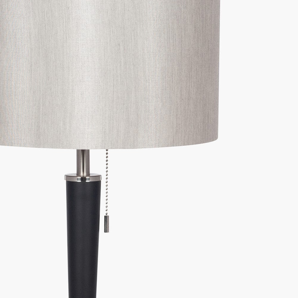 Lowry Brushed Silver and Matt Black Metal Table Lamp.