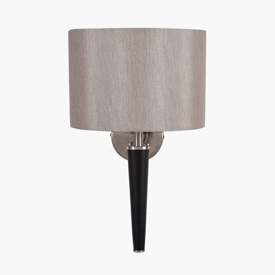 Pacific Lifestyle Lighting Lowry Brushed Silver and Matt Black Metal Wall Lamp House of Isabella UK