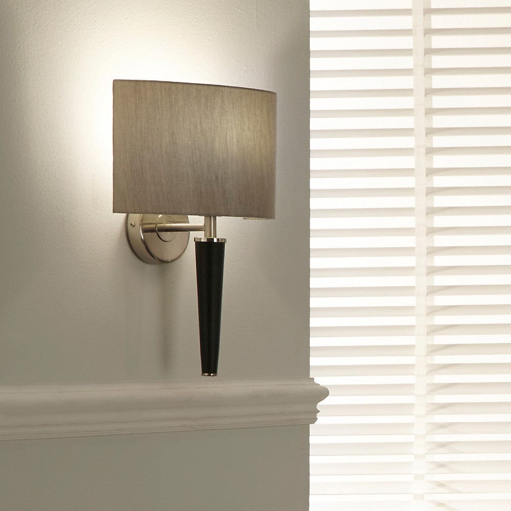 Lowry Brushed Silver and Matt Black Metal Wall Lamp.