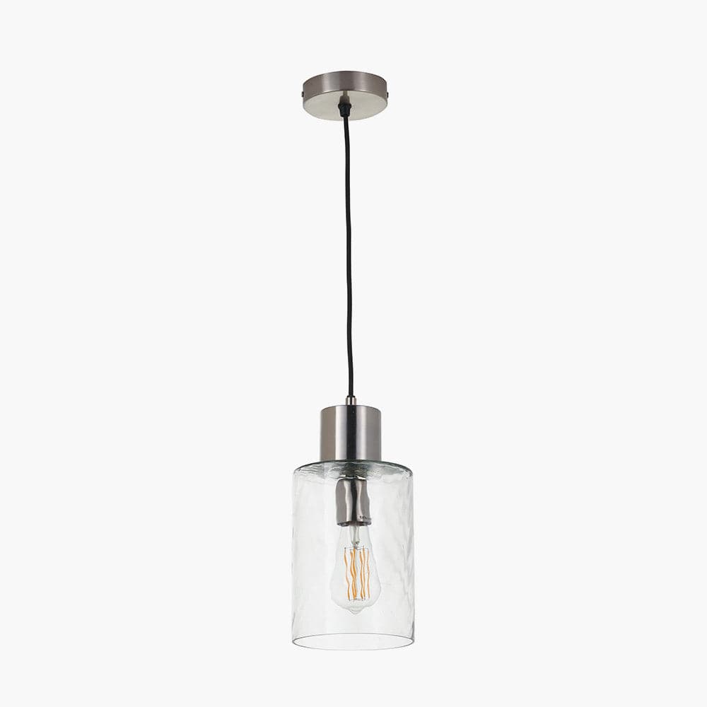 Pacific Lifestyle Lighting Loxley Ripple Effect Clear Glass Pendant House of Isabella UK