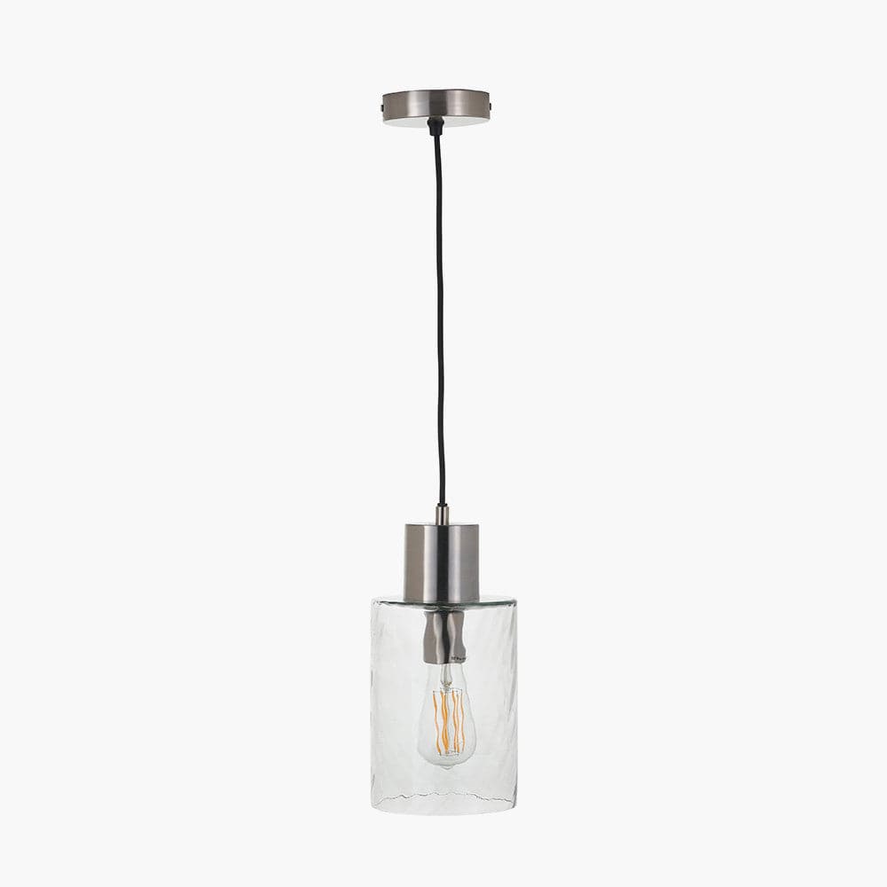 Pacific Lifestyle Lighting Loxley Ripple Effect Clear Glass Pendant House of Isabella UK