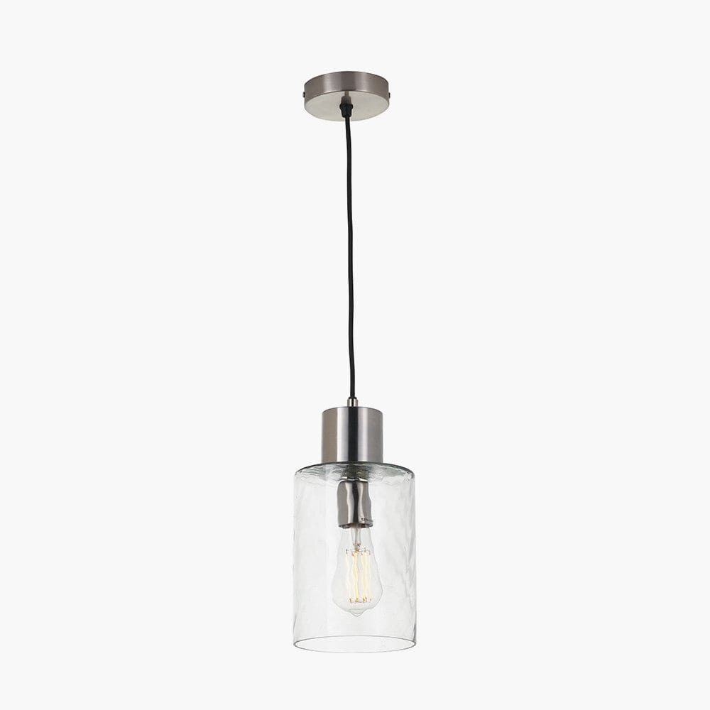 Pacific Lifestyle Lighting Loxley Ripple Effect Clear Glass Pendant House of Isabella UK