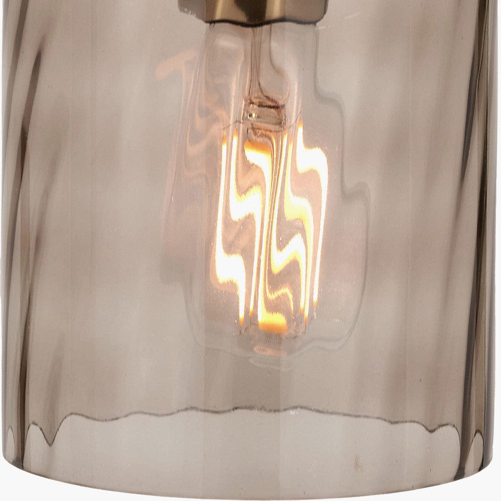 Pacific Lifestyle Lighting Loxley Ripple Effect Light Brown Glass Pendant House of Isabella UK