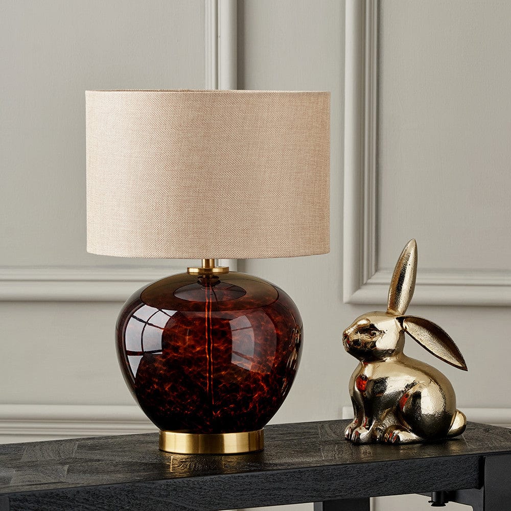 Lucien Tortoiseshell Glass Table Lamp.