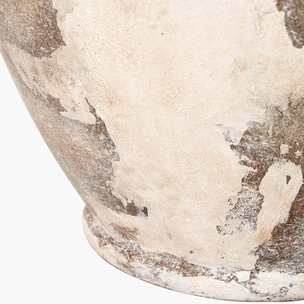 Lulia Antique Finish Stoneware Urn Table Lamp Base with Harley 50cm Slubby Hopsack Empire Lampshade.