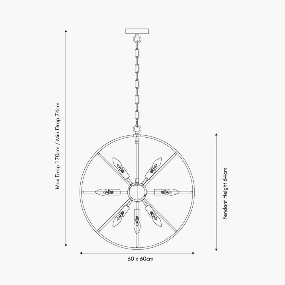 Luna Matt Black & Brushed Gold Metal Sputnik Pendant.