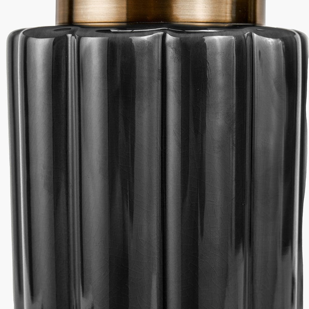 Lushan Black Scalloped Ceramic Table Lamp.