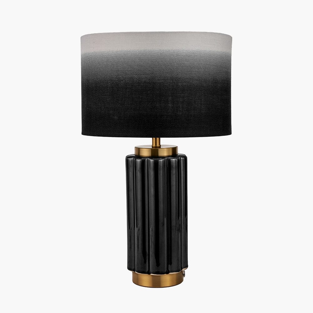 Lushan Black Scalloped Ceramic Table Lamp.