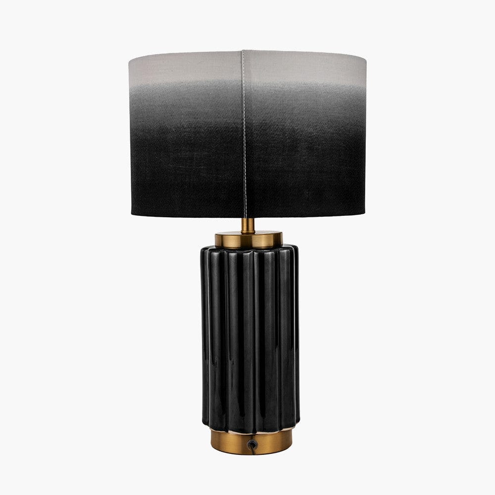 Lushan Black Scalloped Ceramic Table Lamp.