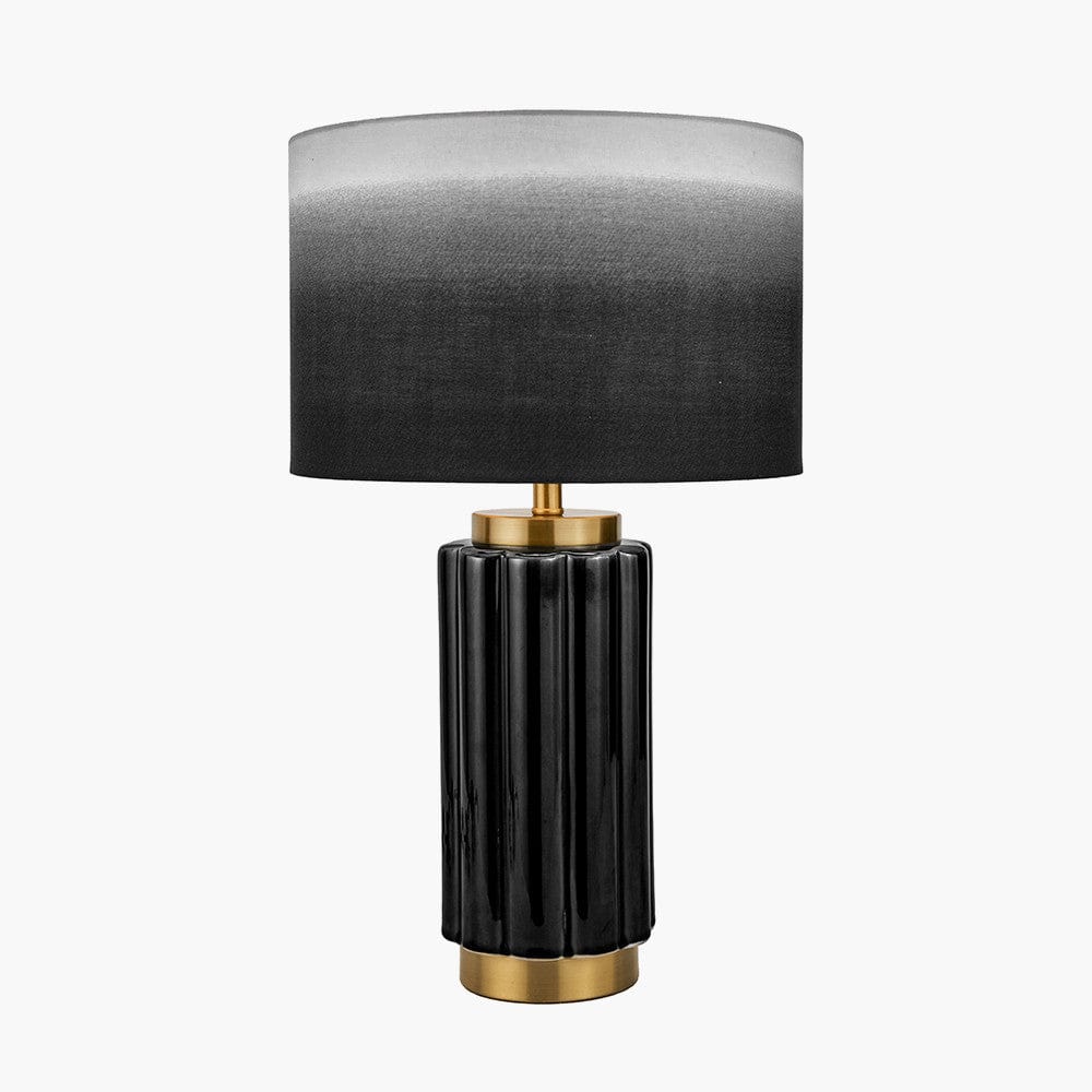 Lushan Black Scalloped Ceramic Table Lamp.