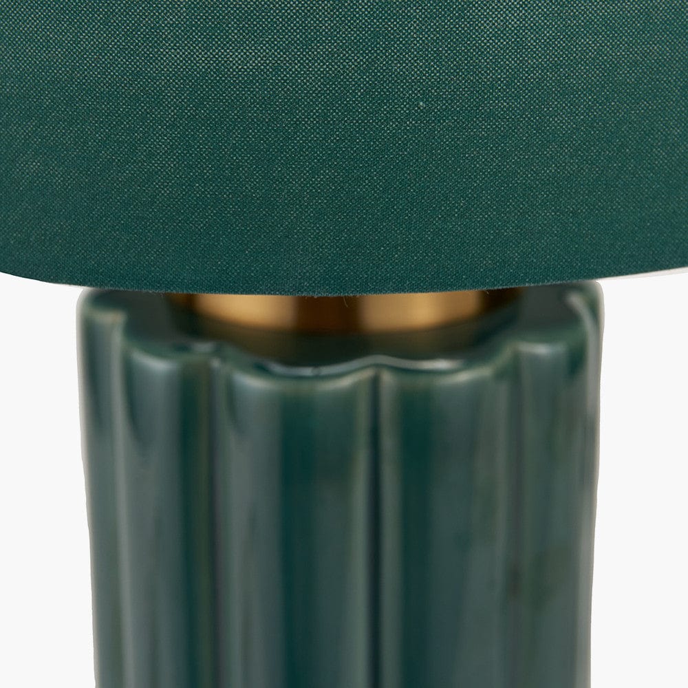 Pacific Lifestyle Lighting Lushan Green Scalloped Ceramic Table Lamp House of Isabella UK