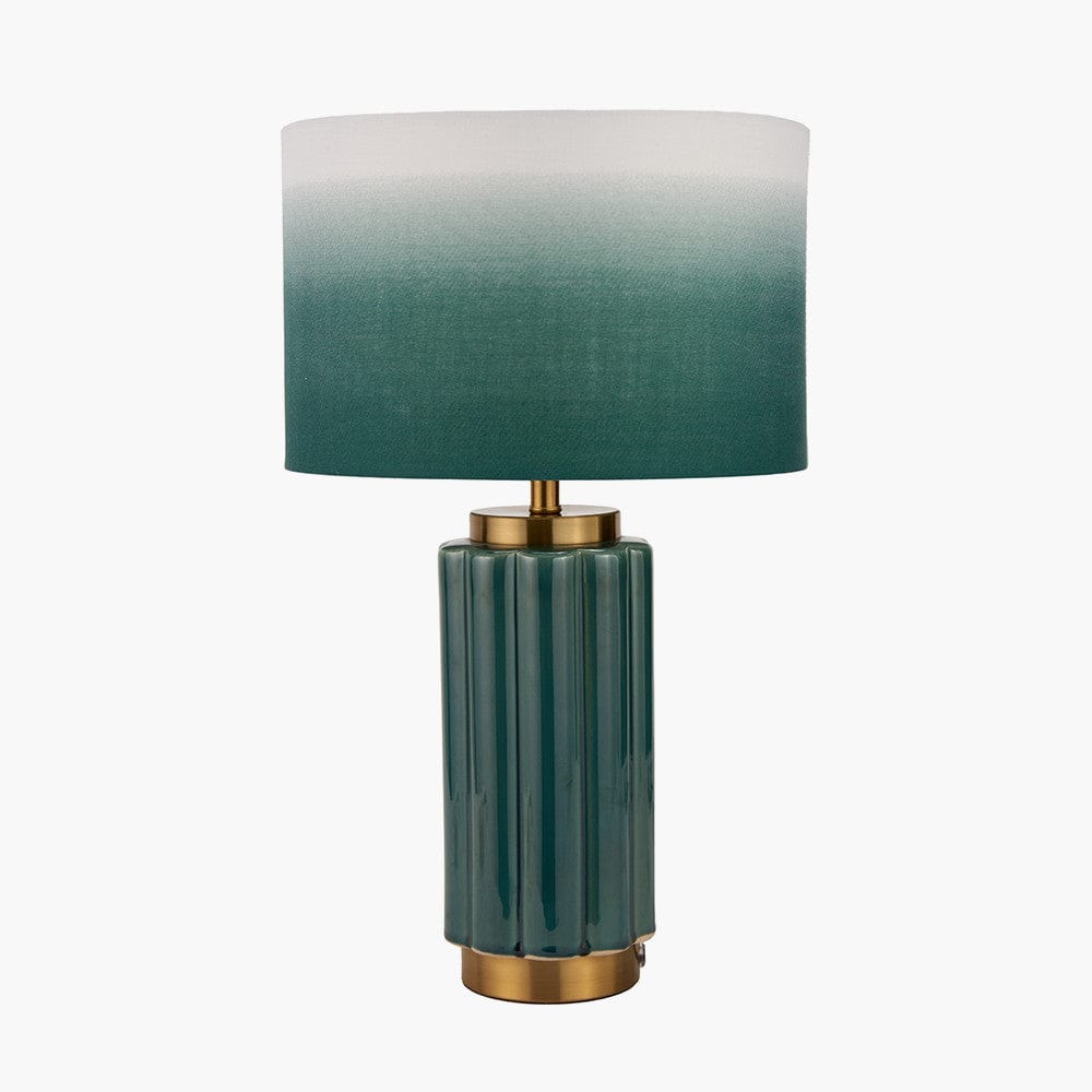 Pacific Lifestyle Lighting Lushan Green Scalloped Ceramic Table Lamp House of Isabella UK