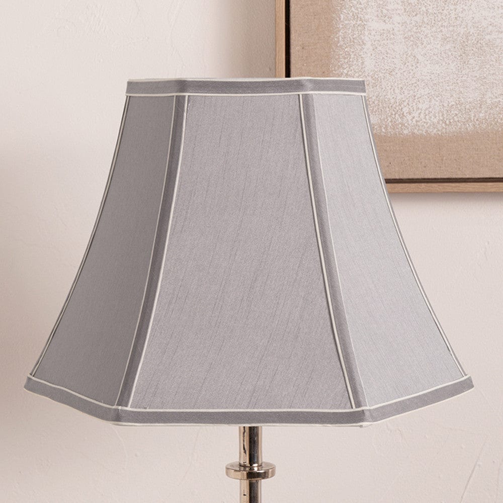 Pacific Lifestyle Lighting Lyla 30cm Steel Grey Polysilk Bowed Shade House of Isabella UK