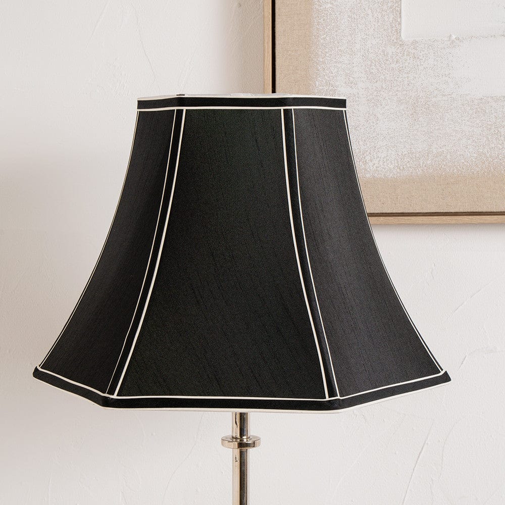 Lyla 40cm Black Silk Mix Bowed Lampshade.