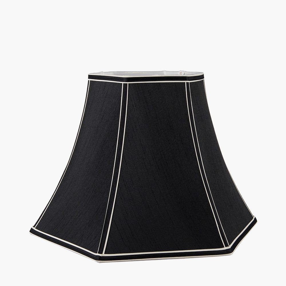 Lyla 40cm Black Silk Mix Bowed Lampshade.