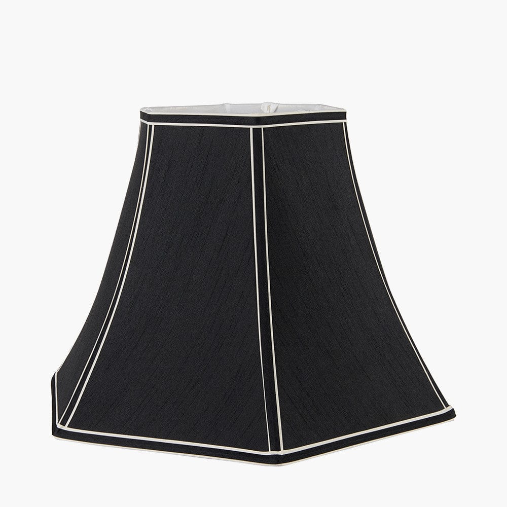 Lyla 40cm Black Silk Mix Bowed Lampshade.
