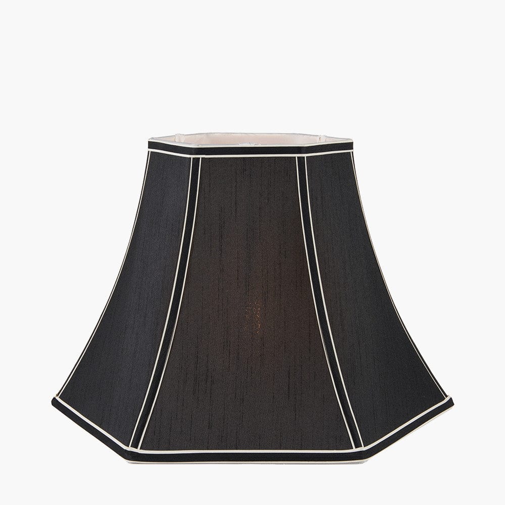Lyla 40cm Black Silk Mix Bowed Lampshade.