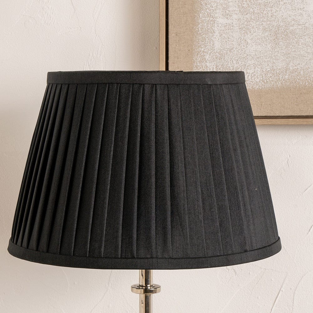 Pacific Lifestyle Lighting Lyndon 30cm Black Poly Cotton Knife Pleat Shade House of Isabella UK