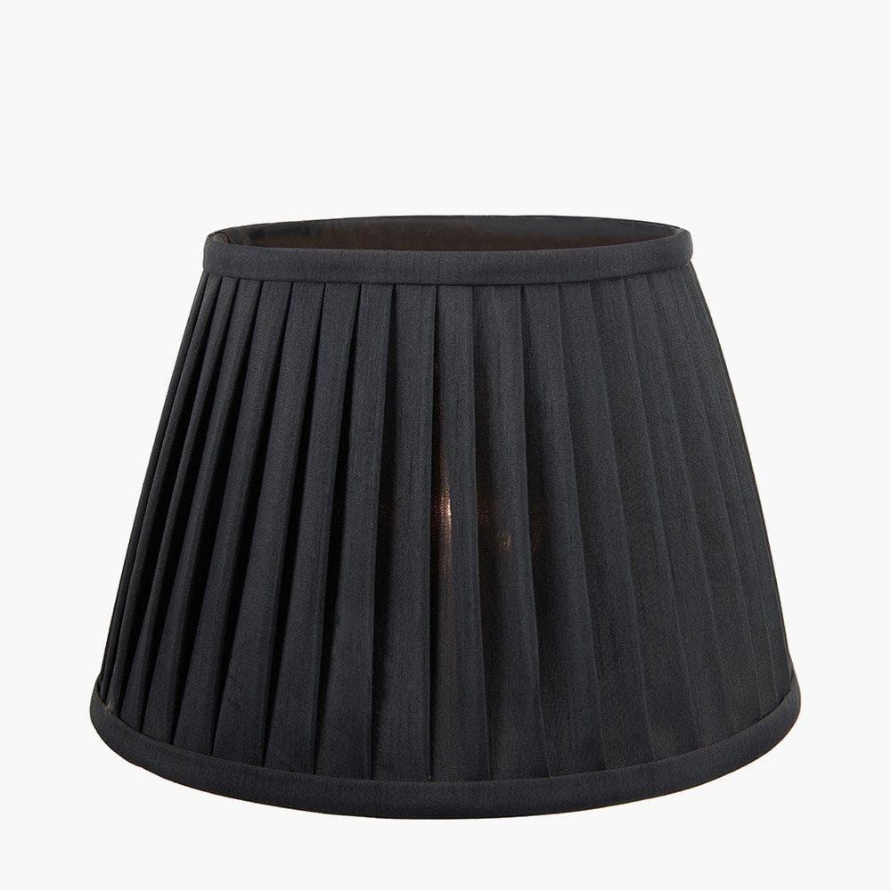 Pacific Lifestyle Lighting Lyndon 30cm Black Poly Cotton Knife Pleat Shade House of Isabella UK