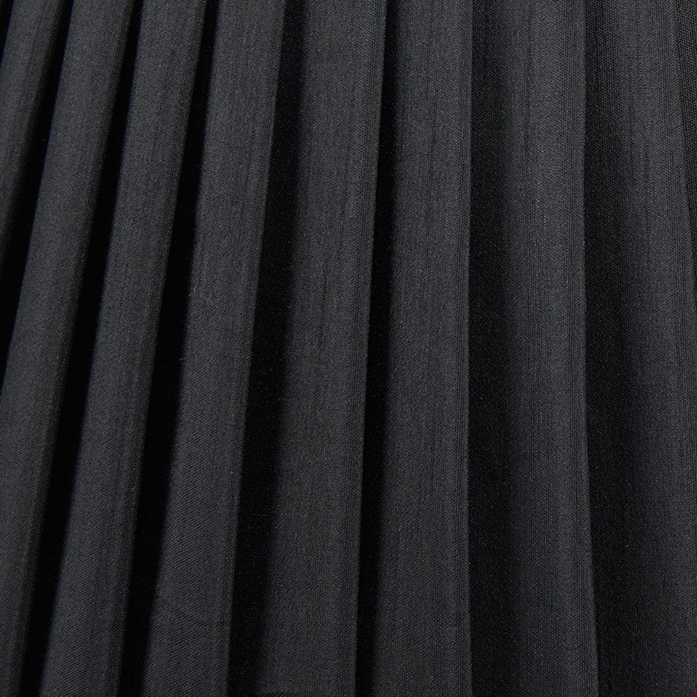 Lyndon 40cm Black Poly Cotton Knife Pleat Shade.