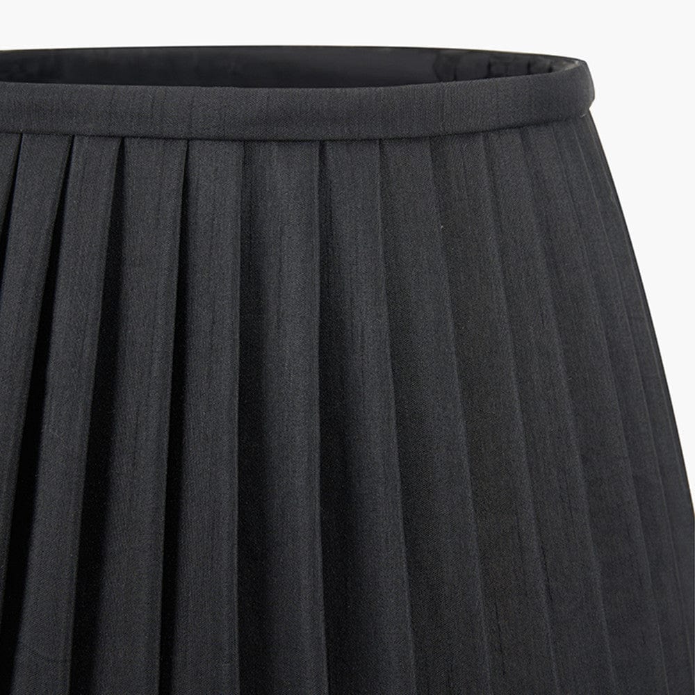 Lyndon 40cm Black Poly Cotton Knife Pleat Shade.