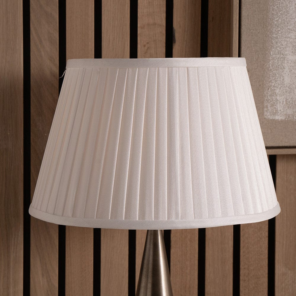 Lyndon 40cm Ivory Poly Cotton Knife Pleat Shade.
