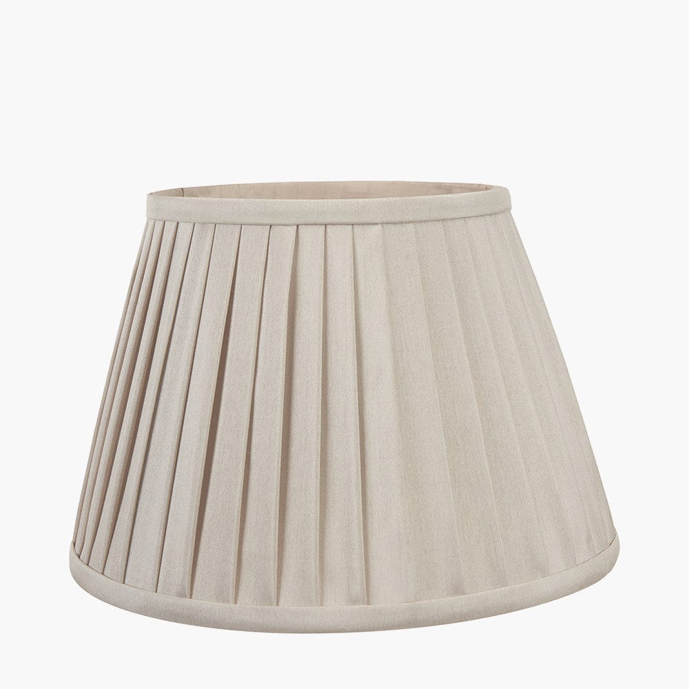 Lyndon 40cm Taupe Poly Cotton Knife Pleat Shade.