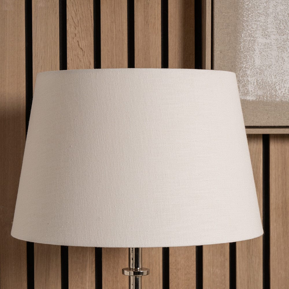 Lys 35cm White Self Lined Linen Tapered Lampshade.