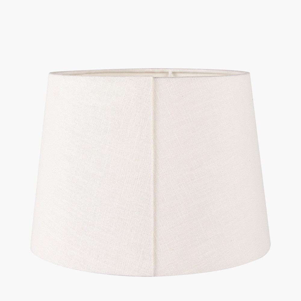 Lys 40cm White Self Lined Linen Tapered Lampshade.