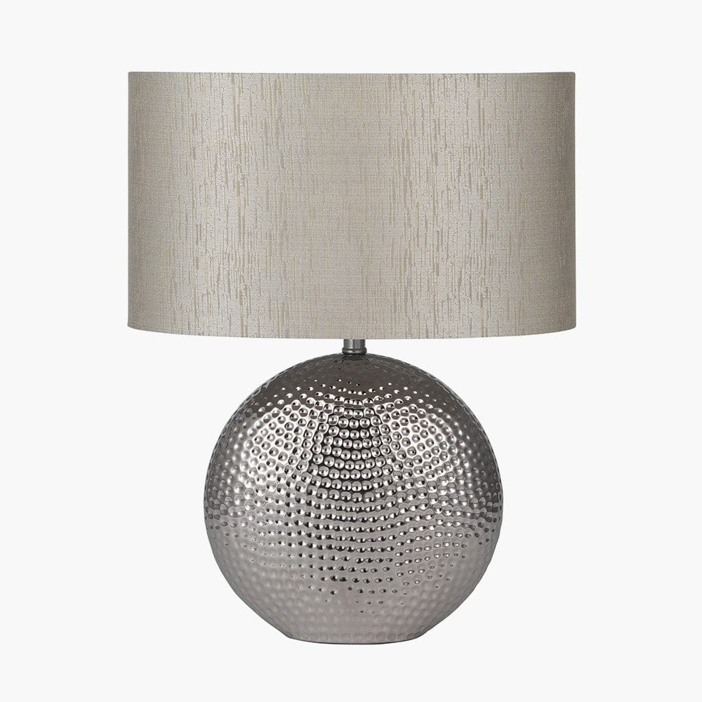 Mabel Silver Dot Textured Ceramic Table Lamp.