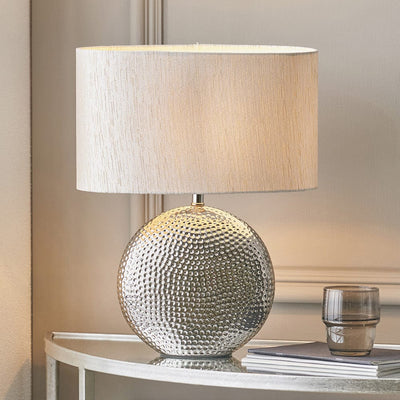 Pacific Lifestyle Lighting Mabel Silver Dot Textured Ceramic Table Lamp House of Isabella UK