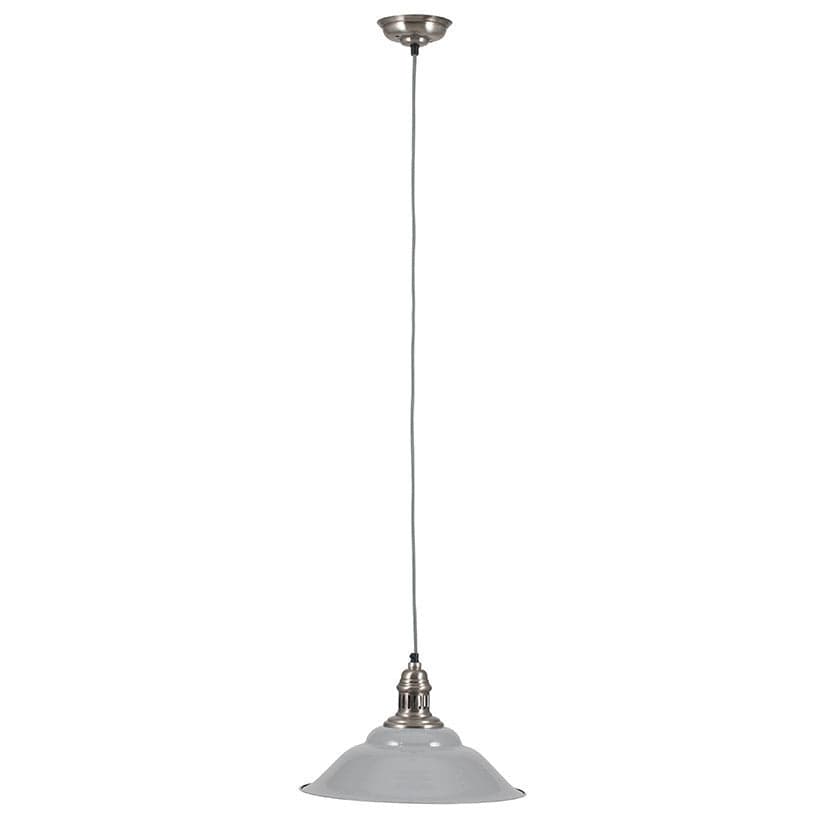 Pacific Lifestyle Lighting Macchiato Grey and Silver Metal Cafe Pendant House of Isabella UK