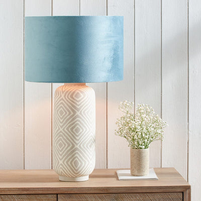 Pacific Lifestyle Lighting Margot Grey Patterned Stoneware Table Lamp House of Isabella UK