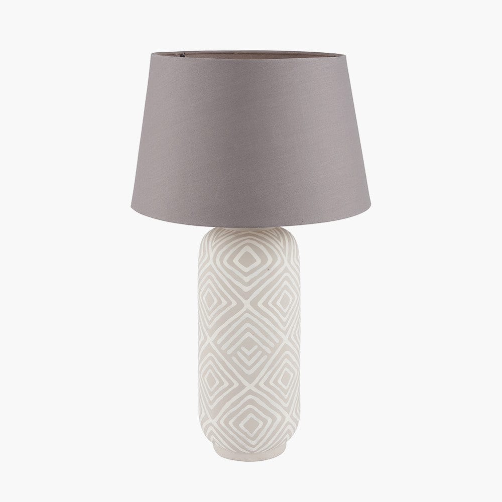 Pacific Lifestyle Lighting Margot Grey Patterned Stoneware Table Lamp House of Isabella UK