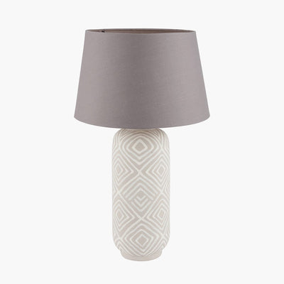 Pacific Lifestyle Lighting Margot Grey Patterned Stoneware Table Lamp House of Isabella UK